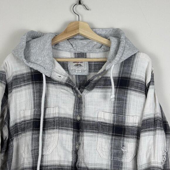 Lot-3 American Eagle Flannel Shirt Women’s Large Check Plaid Boyfriend Fit Soft - Picture 12 of 15